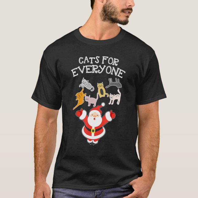 Cat Santa Claus Christmas Present For Everyone X M T-Shirt (Vorderseite)
