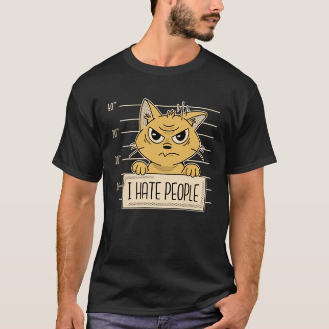 Cat Sarcasm I Hasse Menschen T-Shirt (Vorderseite)