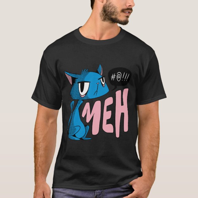 cat saying meh T-Shirt (Vorderseite)