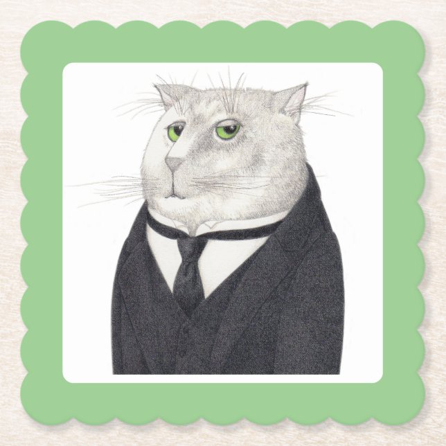 CAT-Scallopted-Square-Untersetzer Untersetzer (Vorderseite)