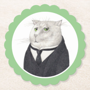 CAT-Scallox-Untersetzer mit gerundetem Papier Untersetzer