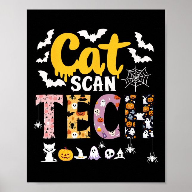 Cat Scan Ct Krass Tech Halloween Kostümspinne Fly Poster (Vorne)