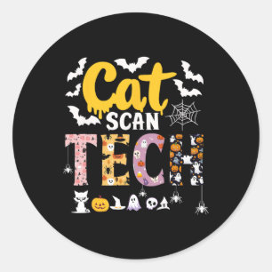 Cat Scan Ct Krass Tech Halloween Kostümspinne Fly Runder Aufkleber