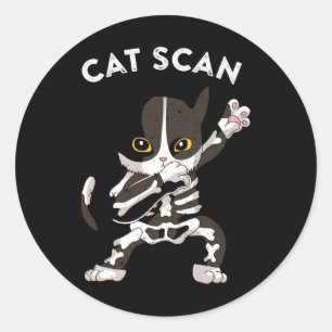 Cat Scan Ct Scan Funny Cat Röntgen Pun Meme Krass  Runder Aufkleber