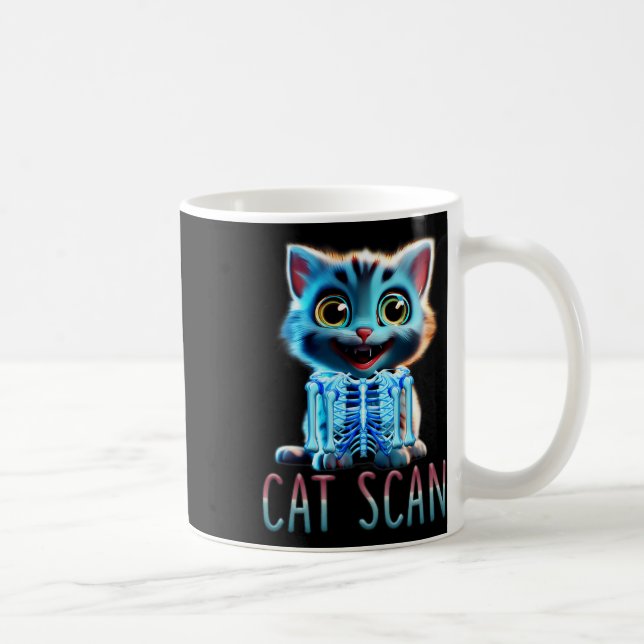 Cat Scan Ct Scan Halloween Cat Röntgen Pun Meme Kr Kaffeetasse (Rechts)