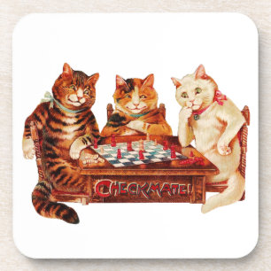 Cat Schach Checkmate Louis Wain Untersetzer