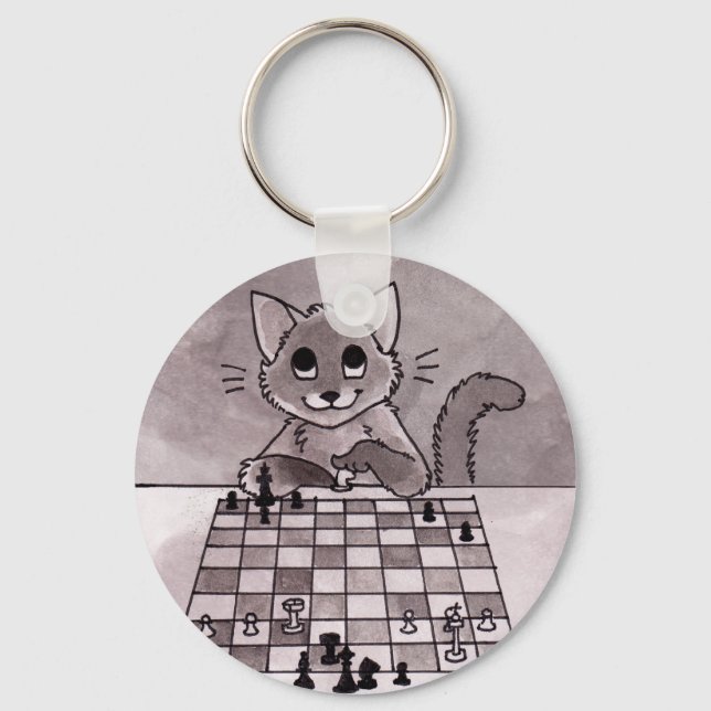 Cat Schach Schlüsselanhänger (Vorderseite)