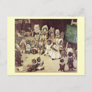 Cat School by Louis Wain Postcard Postkarte