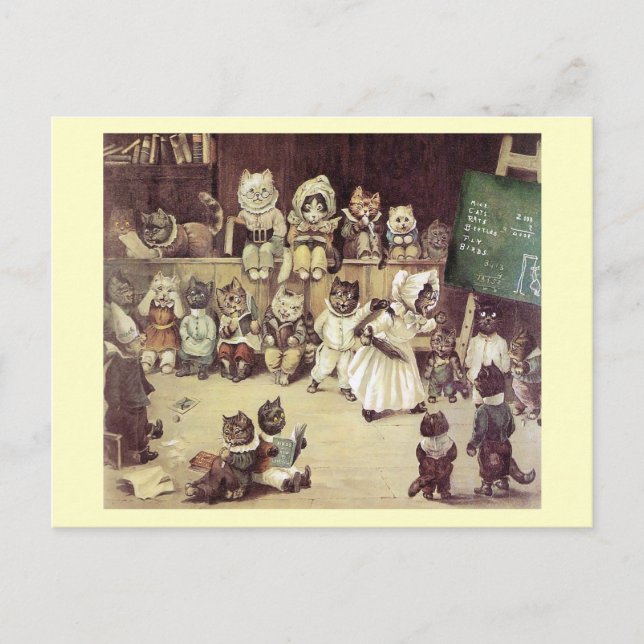 Cat School by Louis Wain Postcard Postkarte (Vorderseite)