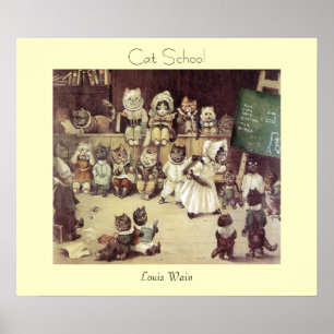 Cat School by Louis Wain Poster Print