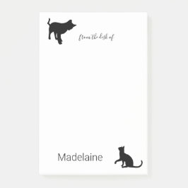 Cat Schwarz-weiß Personal Pet Lovers Post-it Klebezettel