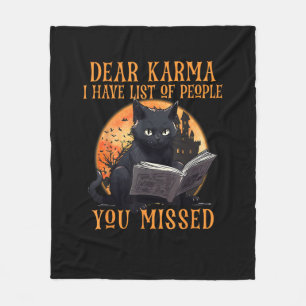 Cat Sehr geehrter Karma Ich habe eine Liste der Me Fleecedecke