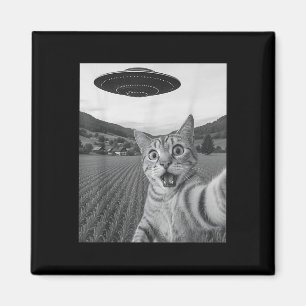 Cat Selfie mit Alien Ufo Funny Cat Funny Alien Magnet