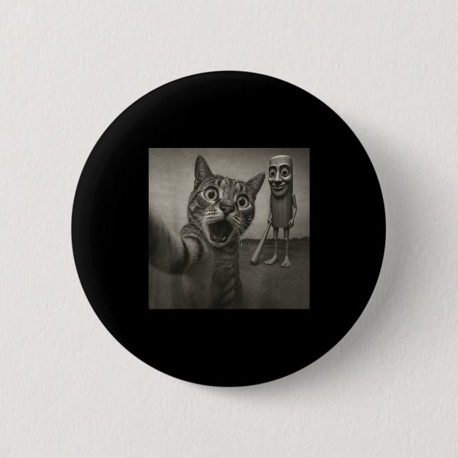 Cat Selfie Tung Tung Tung Sahur Italian Brainrot F Button (Vorderseite)