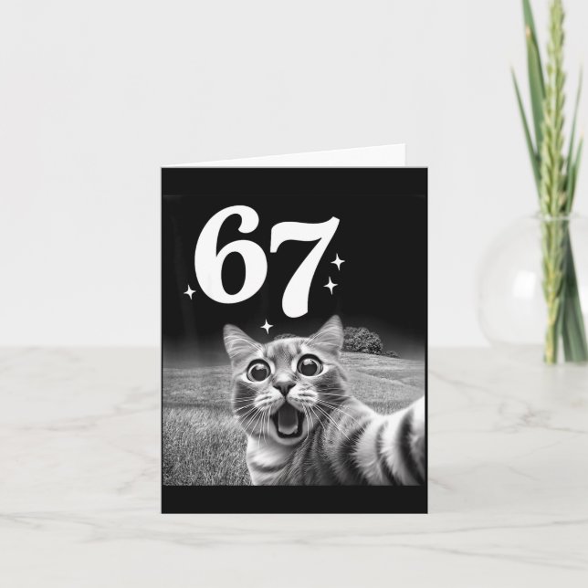 Cat Selfie With 67 Meme Funny Cats Graphic For Men Karte (Vorderseite)