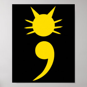 Cat Semicolon May Mental Health Awareness Montag Poster
