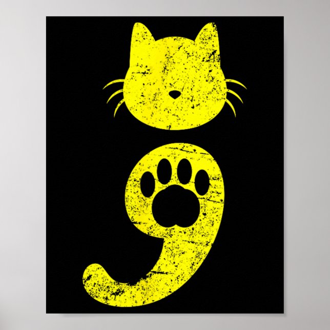 Cat Semicolon Shirt Depression Awareness - Cat Lov Poster (Vorne)