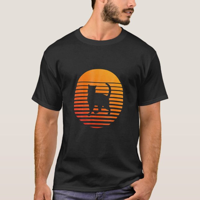Cat Shadow Silhouette In Front Of A Sun T-Shirt (Vorderseite)