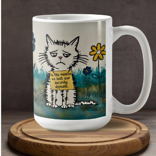 Cat Shame Sign Funny Phrase Niedlicher Cartoon Kaffeetasse