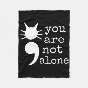 Cat Shape Semicolon Geschenke Suizidprävention Awa Fleecedecke