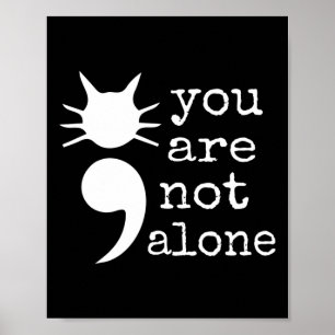 Cat Shape Semicolon Geschenke Suizidprävention Awa Poster