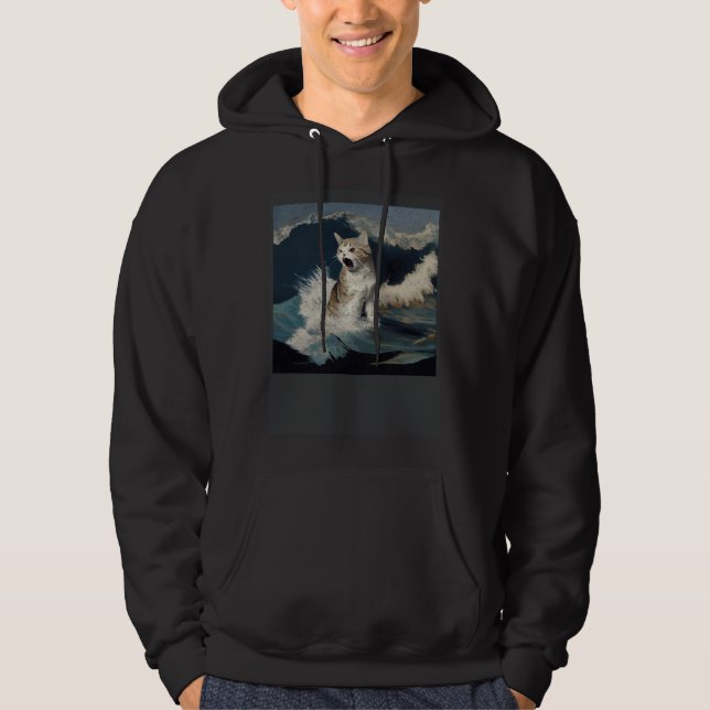 Cat Shark Waves Hoodie (Vorderseite)