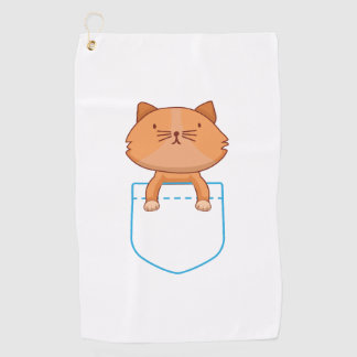 Cat Shirt - Cat in Pocket T - Shirt - Cat-Shirt Golfhandtuch