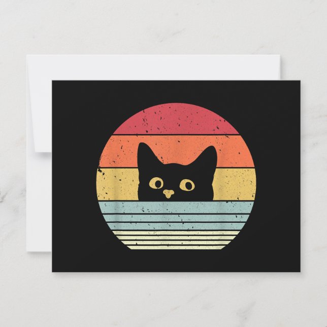 Cat Shirt. Retro-Stil Einladung (Vorderseite)