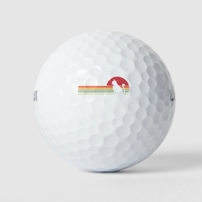 Cat Shirt. Retro-Stil Golfball (Vorderseite)