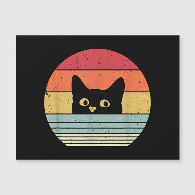 Cat Shirt. Retro-Stil Magnetkarte (Vorderseite)