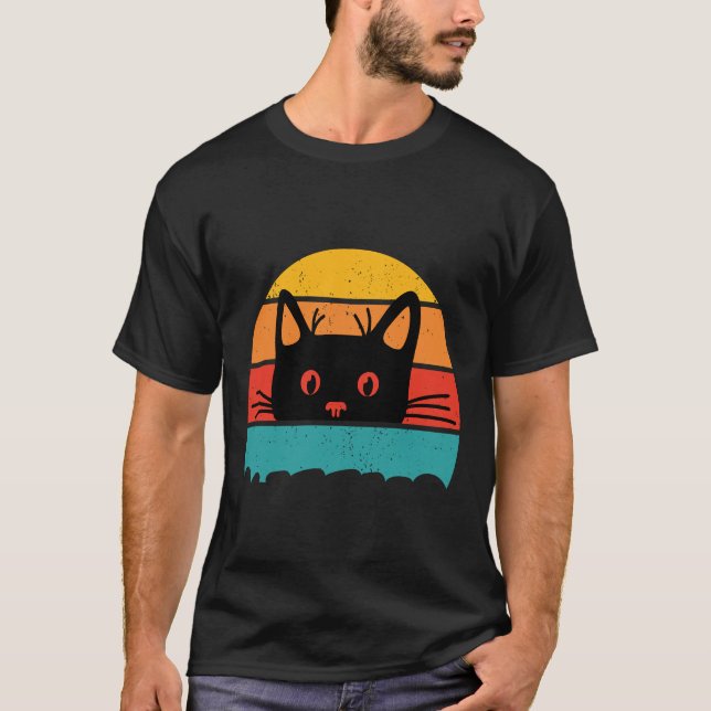 Cat Shirt. Retrostil E T-Shirt (Vorderseite)