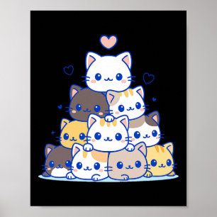 Cat Shirts Frauen Niedliche Katzen Anime Kawaii Ja Poster