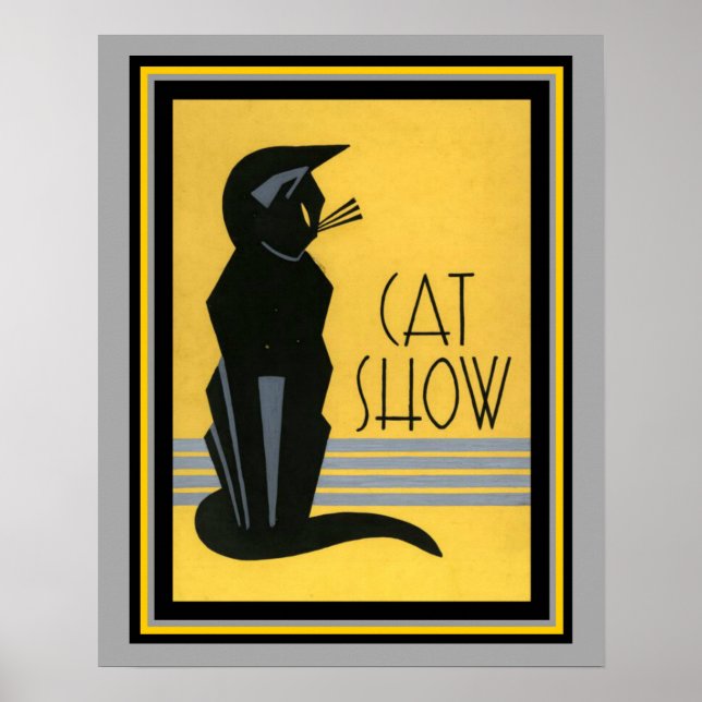 Cat Show- Art Deco- 16 x 20 Poster (Vorne)