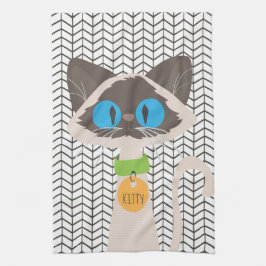Cat Siamese Tonkinese Personalisiert Kitty Geschirrtuch
