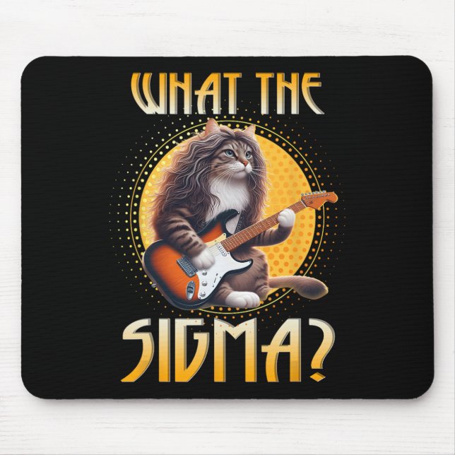 Cat Sigma Shirt Funny Sigma Brainrot Meme Rizz Sig Mousepad (Vorne)