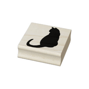 Cat Silhouette Briefmarke Gummistempel