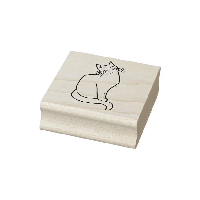 Cat Silhouette Briefmarke Gummistempel (Stempel)