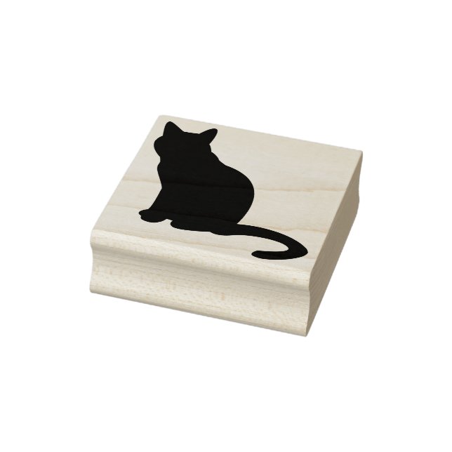 Cat Silhouette Briefmarke Gummistempel (Stempel)