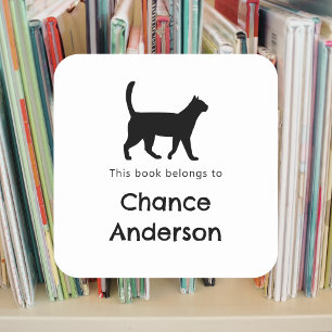 Cat Silhouette Buchzeichen Aufkleber