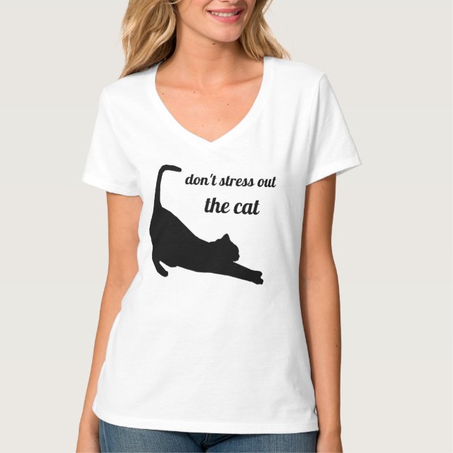 Cat Silhouette Funny T-Shirt (Vorderseite)