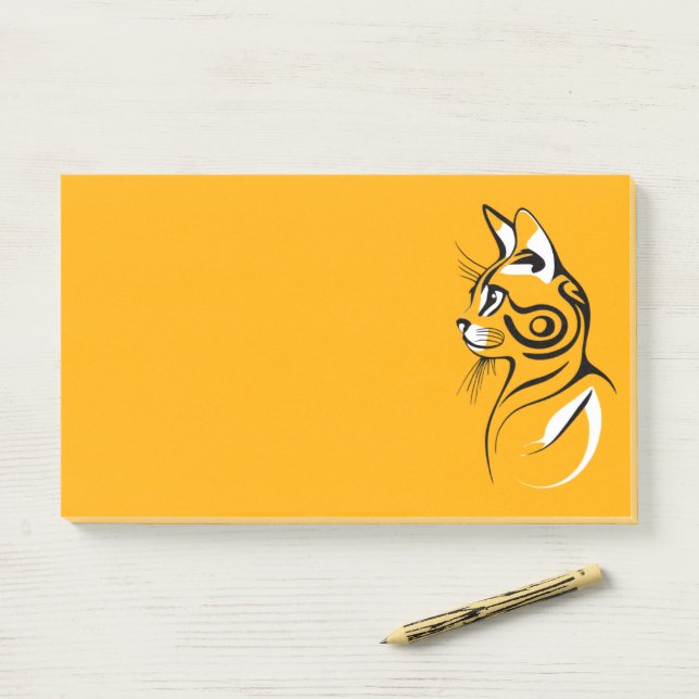 Cat-Silhouette Post-it Klebezettel (Auf Schreibtisch)