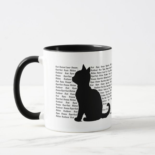 Cat Silhouette - purrfect design for cat lovers Tasse (Links)