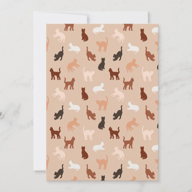 Cat-Silhouette Save The Date (Vorderseite)