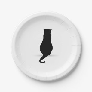 Cat Silhouette Silhouetten Pappteller
