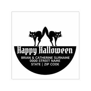 Cat Silhouette Spaß zwischen Rücksendeadresse Permastempel