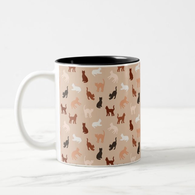 Cat-Silhouette Zweifarbige Tasse (Links)
