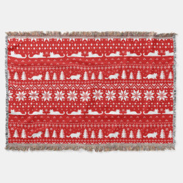 Cat Silhouetten Weihnachtsfeiertag Pattern Rot Decke