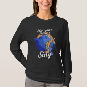 Cat Singing Ließ Your Heart Sing Singer Vocalist M T-Shirt