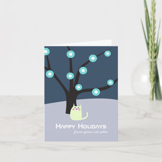 Cat Sitter-Urlaubskarte Feiertagskarte (Vorderseite)