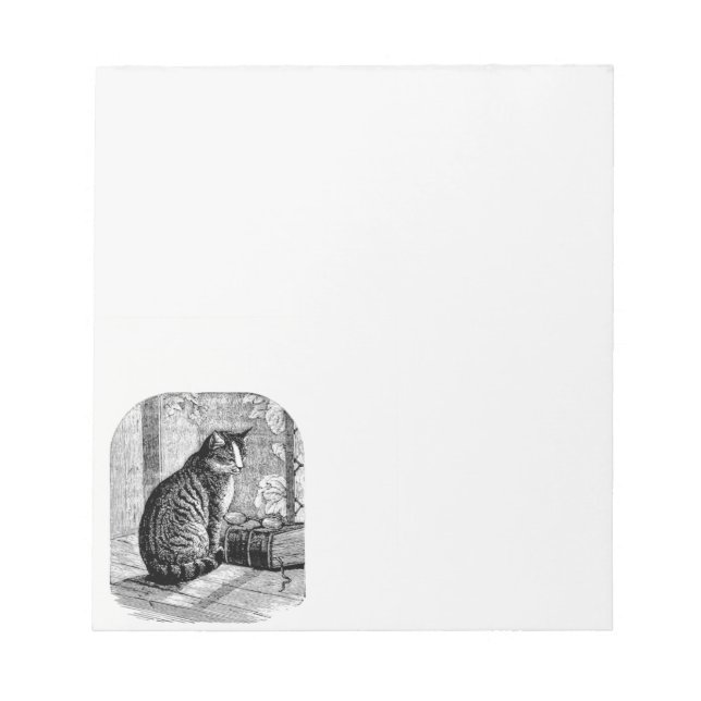 Cat Sitting by Window with Book Notizblock (Vorderseite)